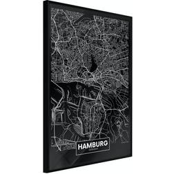 Arkiio Affisch Dark Map of Hamburg [Poster] 20x30 Poster